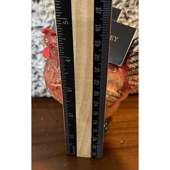 Robert Stanley Brown Chicken Hen Glass Christmas Holiday Tree Ornament NEW Farm - Picture 3 of 4